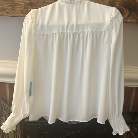 Cece Women's White Long Sleeve Blouse W/ Neck Tie - Picture 5 of 5